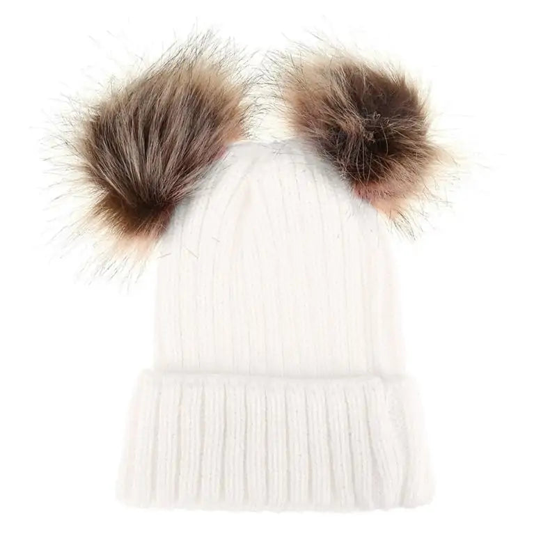 Fashion Parent-Child Pom Pom Winter Hat