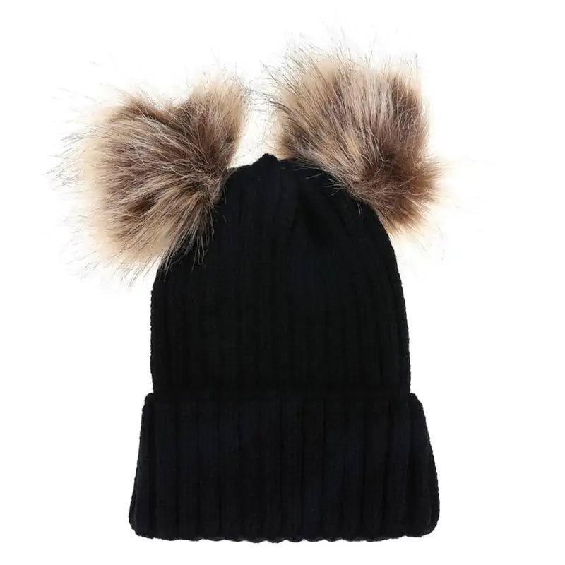 Fashion Parent-Child Pom Pom Winter Hat