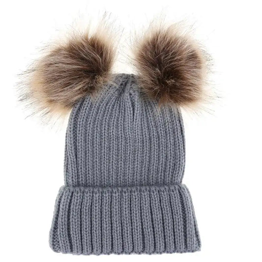 Fashion Parent-Child Pom Pom Winter Hat